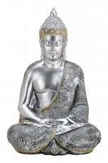 Dekofigur Thai Buddhafigur, gro, meditierend, Silber