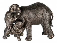 Skulptur Elefantenmutter mit Jungem