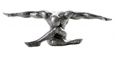 Skulptur nackter, muskulser Mann, Antiksilber
