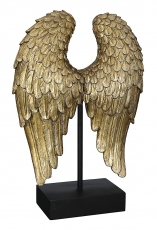 Skulptur Engelflgel, Engelfigur, goldfarben, H 30 cm