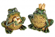 Froschknig-Paar aus Keramik, H 11 cm