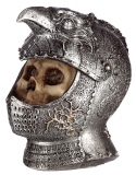 Kleiner Gothic-Totenkopf mit mittelalterlichem Vogel-Helm