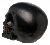 Metallisch glnzender, schwarzer Gothic-Totenkopf