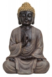 Dekofigur Thai Buddhafigur, meditierend, braun-gold, H 40 cm