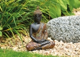 Dekofigur Thai Buddha, meditierend, schwarz-gold