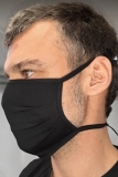 Mund-Nasen-Maske aus 100% Baumwolle, schwarz, 2 Stck