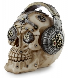 Gothic Steampunk Totenkopf mit Kopfhörer