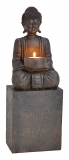 Buddhafigur mit Teelichthalter, meditierend, schwarz