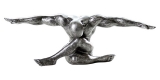 Skulptur nackter, muskulöser Mann, Antiksilber