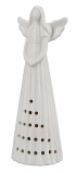 Engelfigur, weiß, Keramik, LED, H 26 cm