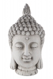 Gartenfigur Thai Buddha-Kopf, grau