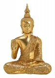 Buddhafigur Thai Buddha, meditierend, gold