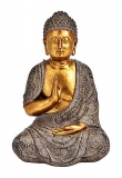 Dekofigur Buddhafigur, meditierend, braun-gold, H 23 cm