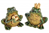 Froschkönig-Paar aus Keramik, H 11 cm