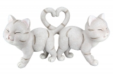 Katzenfigur Katzenpaar, bilden mit ihren Schwnzen ein Herz